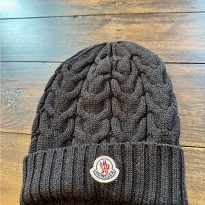 Moncler Dark Gray Cable Knit Beanie